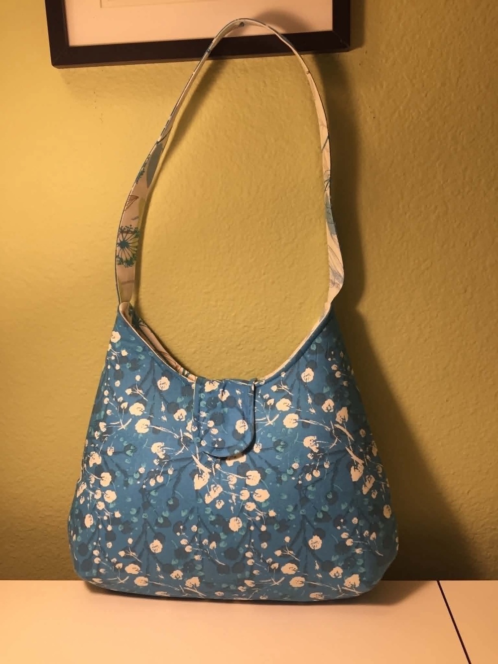 Blue Floral Shoulder Bag